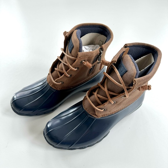 New Womens 7 Sperry Top-Sider Sweetwater Brown/Navy Duck Boots STS98305 - Picture 2 of 14